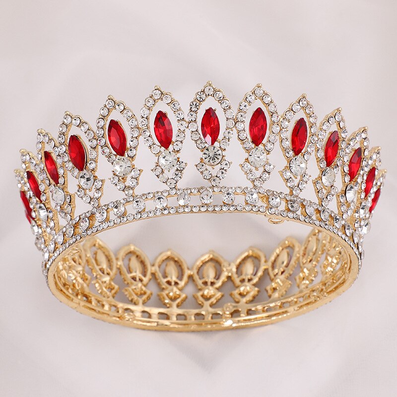 Aveuri Vintage Wedding Queen King Tiaras And Crowns Bridal Head Jewelry Accessories Women Diadem Pageant Headpiece Bride Hair Ornament