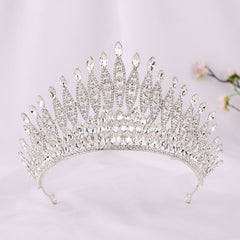 Aveuri Crystal Crown Bridal Wedding Hair Accessories For Women Rhinestone Tiaras And Crowns Party Hair Jewelry Bridesmaid Headpiece