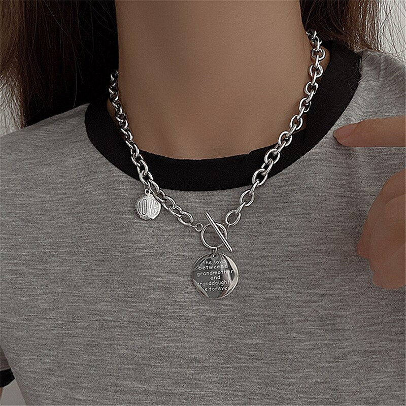 AVEURI  2023 Fashion Unisex Multilayer Hip Hop Long Chain Necklace For Women Men Jewelry Gifts Key Cross Pendant Necklace Accessories