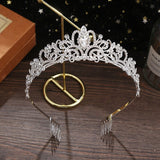Korean Version Of The Rhinestone Crown Alloy Silver Non-Slip Comb Hair Band Wedding Coiffure Crown Birthday Runway Headband