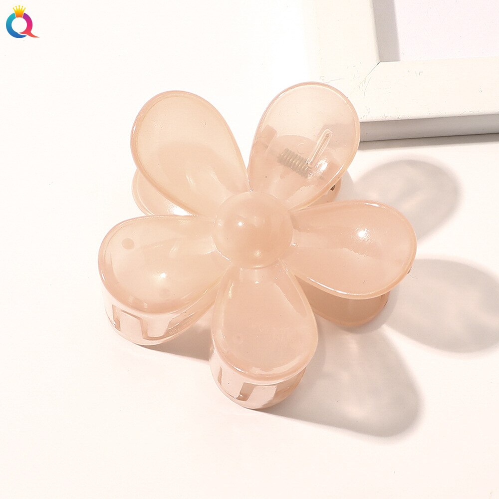 Aveuri Korea Flower Shape Hair Claw Clip For Women Girls Barrette Crab Hair Claws Ponytail Hairpins Bath Barrette Headwear Accessories