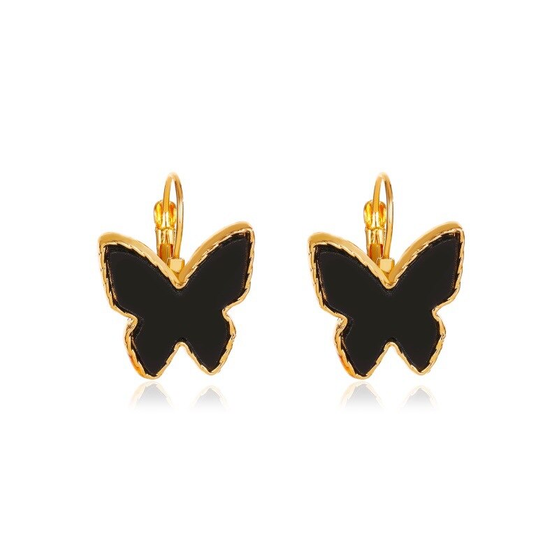 LATS Trend Rhinestone Geometric Drop Earrings for Women Korean Fashion Black Color Dangle Earring 2023 Female Elegant Jewelry