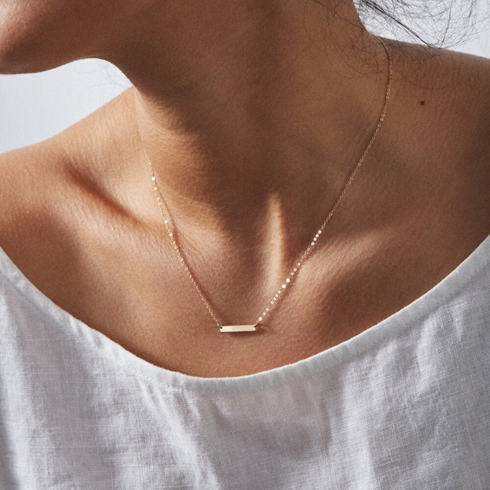 Aveuri Necklace Women Minimalist Chokers Necklace For Women Stainless Steel Necklace Dainty Gold Color Necklaces Jewelry