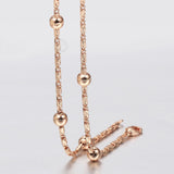 prom accessories prom accessories Aveuri Graduation gifts Elegant Beaded Satellite Necklaces For Women Girls 585 Rose Gold Color Ball Beads Link Chain Wedding Female Jewelrty CN46