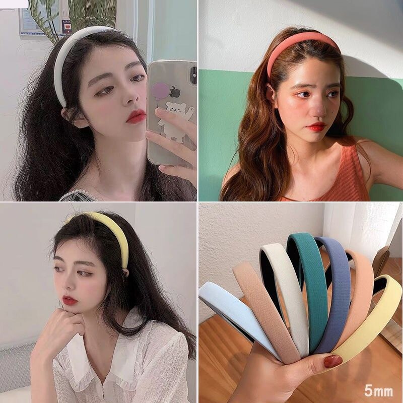 Aveuri Korean Ins Headband Soild Color Sponge Hairbands For Women Girl Hair Band Female Handmade Head Hoop Headdress Hair Accessories