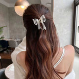 Aveuri 2022 Bowknot Pearl Hair Accessories Elegant Hairpin Temperament All-Match Grasping Clip Girl With Long Hair Refreshing Hairpin
