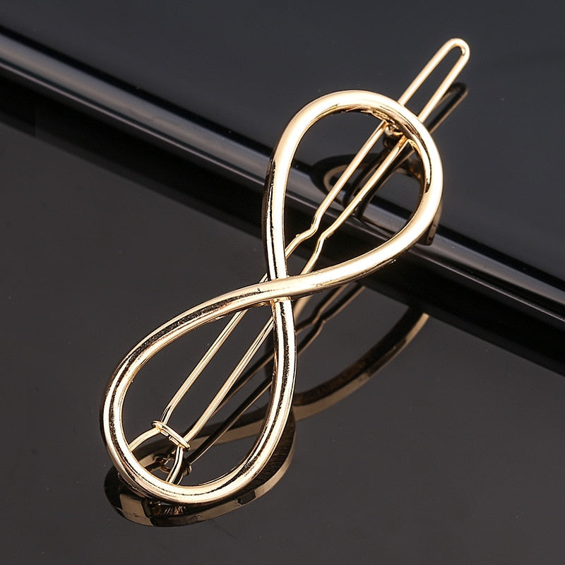 Aveuri Back to school Chic Metal Geometric Hair Clip Round Triangle Barrettes Hairpin Barrette Hair Claws Women Girls Fashion Hair Accessories Gifts