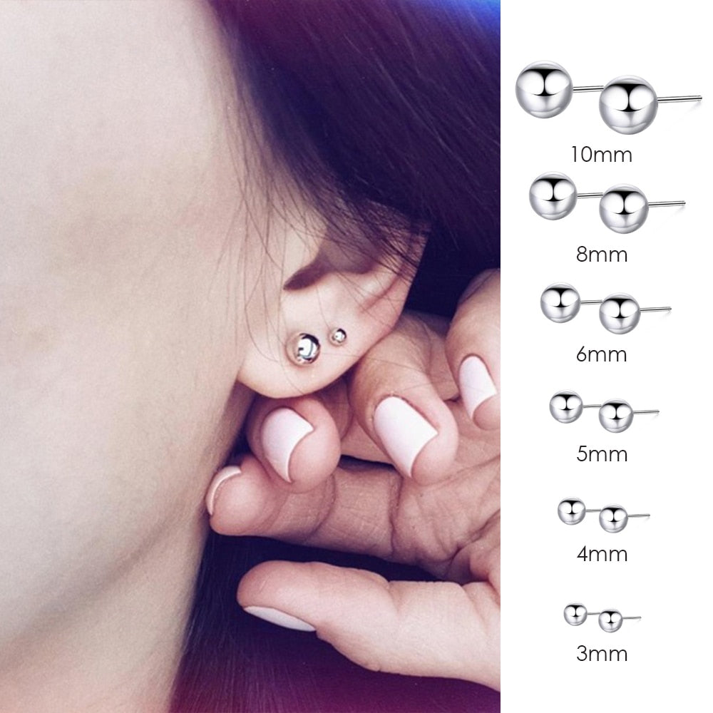 Aveuri Small Stud Earrings Women Simple Stainless Steel Earring Studs Diameter 3Mm 4Mm 5Mm 6Mm 8Mm 10Mm  Jewelry Wholesale Dropshipping