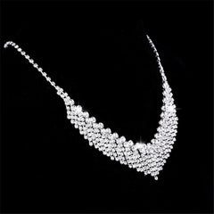 Aveuri Women Earring Fashion Shining Zircon White Gold Color Elegance Bridal Jewelry Sets For Woman Wedding Charm Gift