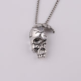 Retro Half Skull Necklace Silver Alloy Skeleton Pendant Trendy Vintage Gothic Jewelry Choker Pendants bronze Necklaces for Gift