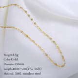 Aveuri Lips Water Wave Chain Stainless Steel Gold Color Chain Necklace For Women Chain Choker Clavicle Necklace Do Not Fade Jewelry