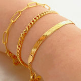 New Fashion Cuban Chain Bracelet Women Classic Paper Clip Herringbone Link Chain Bracelet For Women Jewelry Gift
