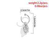 Aveuri 1 Pcs Skull Lip Ring for Women Fake Piercing Body Jewelry Non-Pierced Body Accessories Jewelry AM4226