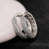 Graduation Gift Simple Hoop Earrings for Women Silver Color 16MM Round Circle Earrings with CZ Daily Wear Fashion Versatile Lady Jewelry
