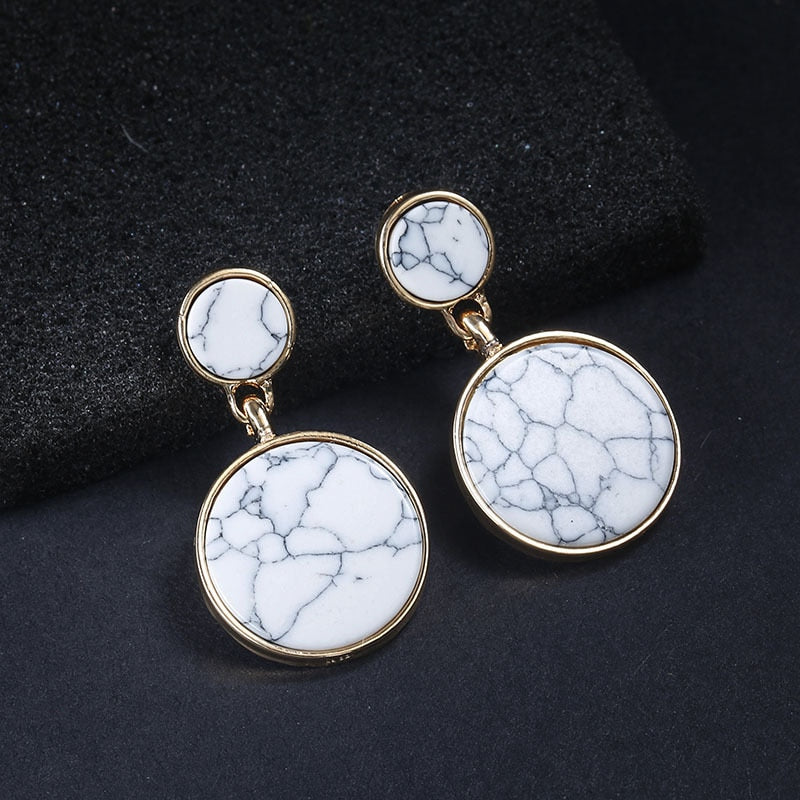 Aveuri New Fashion Round Dangle Drop Korean Earrings For Women Geometric Round Heart Gold Earring Wedding 2023 kolczyki Jewelry