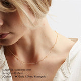 Aveuri Chains Necklace For Women Choker 316L Stainless Steel Necklace Chain Simple Clavicle Chain Gold Color Women Jewelry