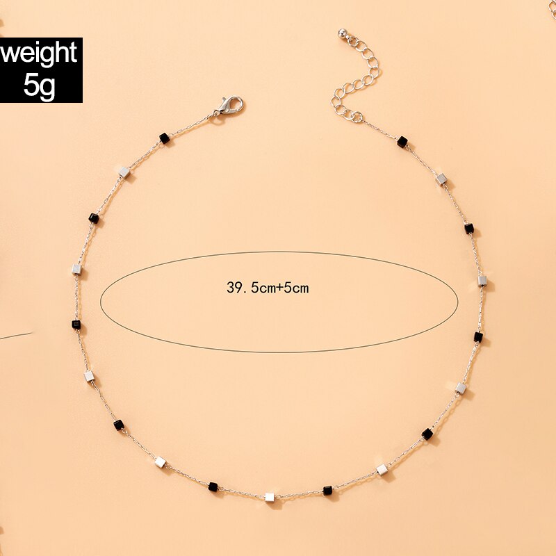 Tocona Elegant Beaded Clavicle Chain Choker Neckalce for Women Charms Alloy Metal Adjustable Party Jewelry Collar  17034