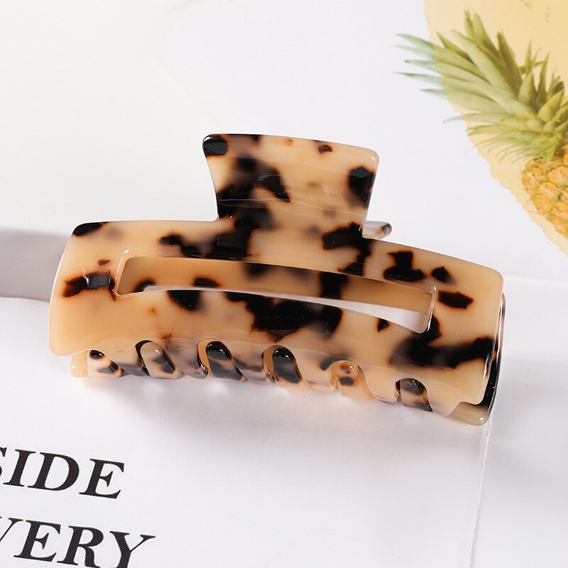 New High Quality Geometric Acetate Hair Claws for Women Leopard Square Elegant Hair Claw Clip Grain Hair Clamps Hair Accessories