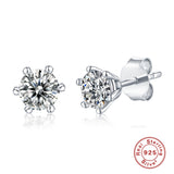 Aveuri 925 Sterling Silver 0.5 Carat Moissanite Snowflower Piercing Stud Earrings For Women  Wedding Jewelry Gift Brincos Aretes
