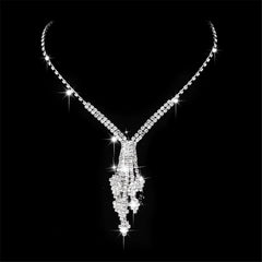 Aveuri jewellery set for women shining diamond Bridal Wedding dress necklace for women earrings Jewelry Sets Accessories