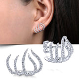 Aveuri  Silver Color Claws Stud Earrings with Crystal AAA CZ Stone Modern Design Fashion Versatile Accessories Women 2022 Jewelry