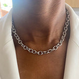Luxury Chunky Chain Necklace Women Men Trendy Stainless Steel Width 8mm Link Chain Necklace For Women Men Jewelry Gift