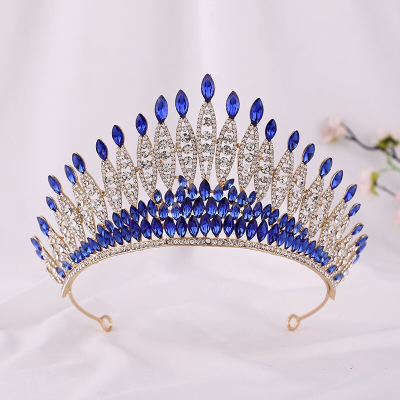 Aveuri Crystal Crown Bridal Wedding Hair Accessories For Women Rhinestone Tiaras And Crowns Party Hair Jewelry Bridesmaid Headpiece