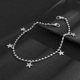 Aveuri Hip-Hop Sports Rhinestone Chain Star Pendant Shoe Chain Sneaker Decoration For Women Crystal Tassel Anklet Chains Jewelry Gift