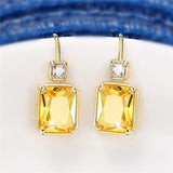 Graduation Gift  Trend Colored Cubic Zirconia Dangle Earrings for Women Luxury Fashion Versatile Lady's Ear Earrings Wedding Jewelry