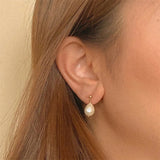 Aveuri Irregular Baroque Irregular Earrings Women Natural Freshwater Pearl Dangle 316L Stainless Steel Gold Color Earrings For Women