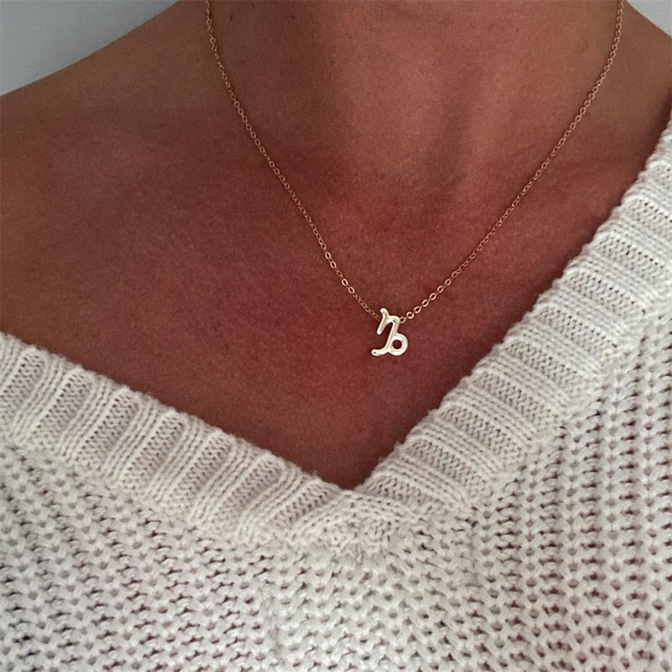 Aveuri New Constellation Zodiac Necklaces Jewelry For Women Antique Style Designed 12 Horoscope Taurus Aries Leo Necklaces Gifts 2023