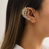 Back to college 2023 Light Luxury Trend Diamond Earrings Women's Hip-Hop All-Match Geometric Metal C-Shaped Ear Studs