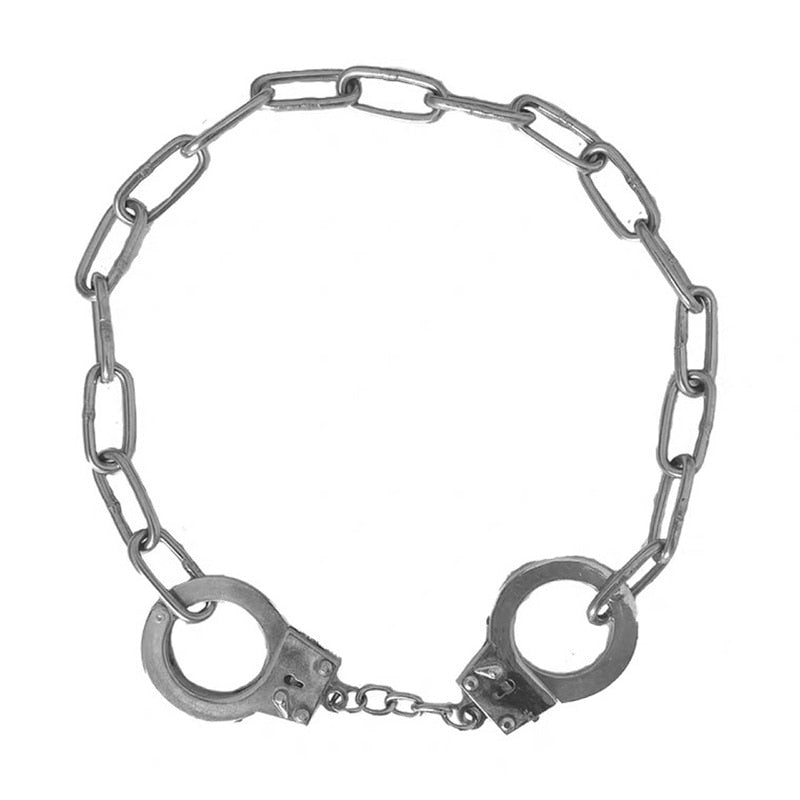 Aveuri 2023 Vintage Handcuffs Metal Choker Necklace For Women Men Geometric Hip Hop Punk Cool Vintage Pendant Necklace Fashion Jewelry New