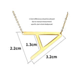 New Fashion Sideways Big Initial Letter Pendant Necklace Women Luxury Link Chain Necklace For Women Jewelry Gift