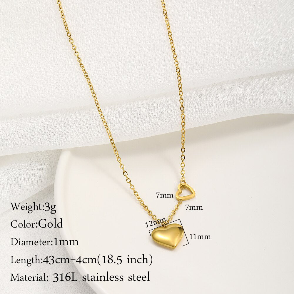 Aveuri Drops Of Water Necklace Sunflower Necklaces Women Heart Pendant Chocker Gold Color Necklace Jewelry Bijoux Minimalist Neckalce