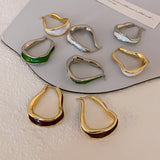 Aveuri 2023 New Fashion Irregular Oil Drop Metal Earrings Korean Personality Temperament All-Match Earrings For Women Girls Party Jewelry