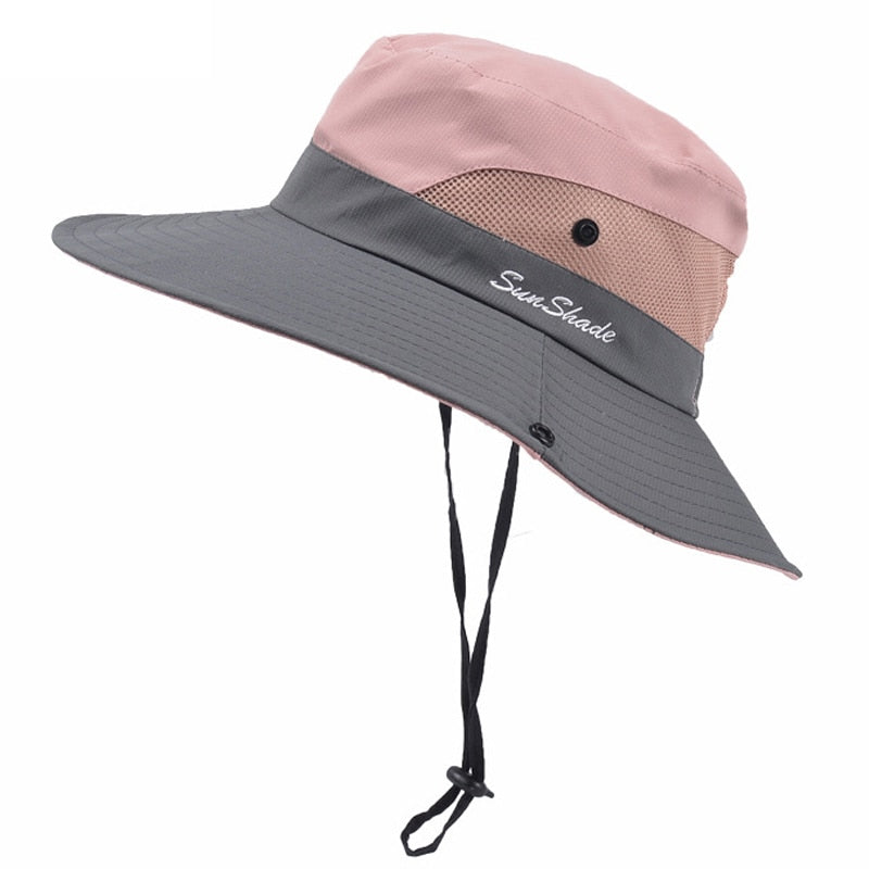 New Summer Hat for Women UV Protection UPF 50+ Sun Bucket Hat Panama Outdoor Beach Wide Brim Bob Hiking Hat Lady Fishing Sun Hat