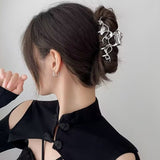 Aveuri New Trendy Geometric Hair Claws Fashion Silver Color Large Hair Clips Barrettes Hairgrips Hair Accessories For Women Headdress