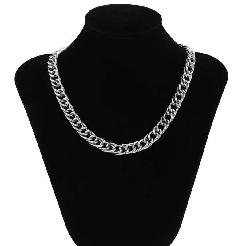 Hip-hop Stainless Steel Twisted Chain Necklace for Men Thick Long Neck Punk Rock Style for Party