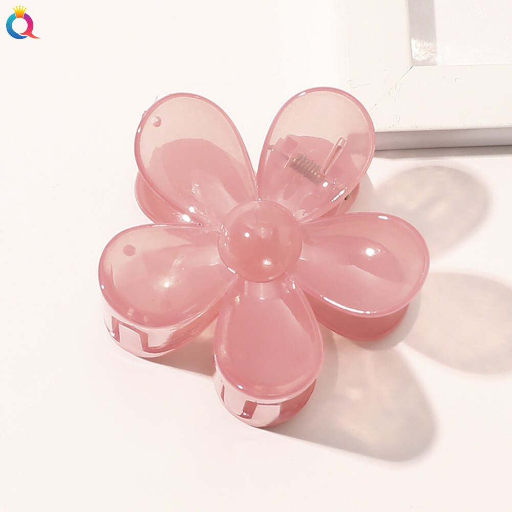 Aveuri Korea Flower Shape Hair Claw Clip For Women Girls Barrette Crab Hair Claws Ponytail Hairpins Bath Barrette Headwear Accessories