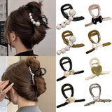 Aveuri New Trendy Geometric Metal Cross Hair Clip Grip Exquisite Small Hair Claws Shark Clips Ponytail Headwear For Women Hair Jewelry