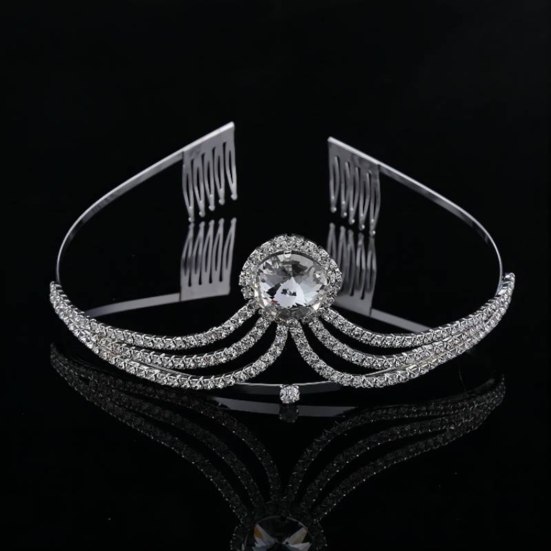 Graduation Gift New Ladies Fashion Rhinestone Crystal Crown Bridal Tiara Headband Wedding Accessories Pretty Girls Birthday Party Jewelry Gifts