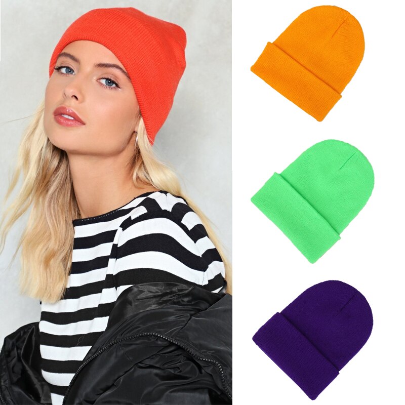 Aveuri 2022 Winter Hats For Women Men New Beanies Knitted Solid Cool Hat Girls Autumn Female Beanie  Warm Bonnet Casual Cap
