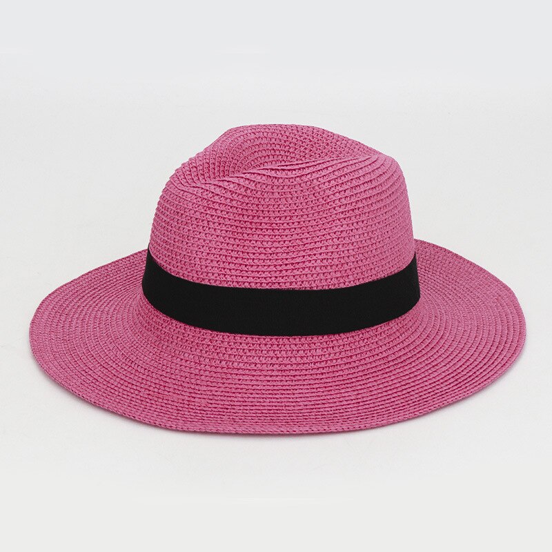 Aveuri Women Wide Brim Straw Panama Roll Up Ponytail Hat Beach Visor Sun Hat UV UPF50+ Women's Lightweight Foldable Packable Summer Hat