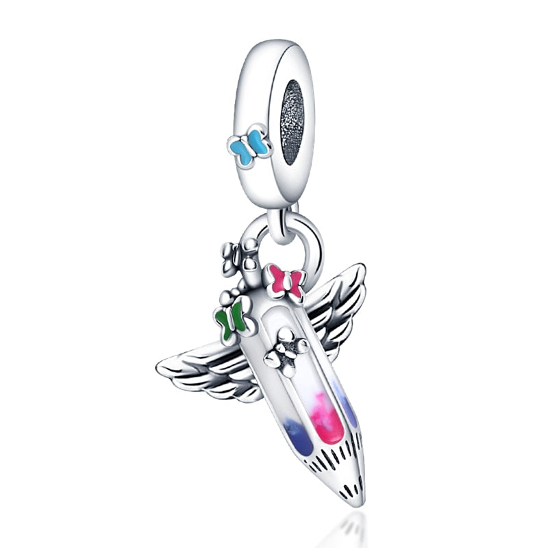 New Silver Color Snowflake Music Ball Charm Bead Fit Original Pandach Bracelet women plata de ley Color pendant diy jewelry