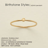 Aveuri Women 316 Stainless Steel Birthstone Ring  Gold Color Simple Fashion Style For Women Festival Party Gift