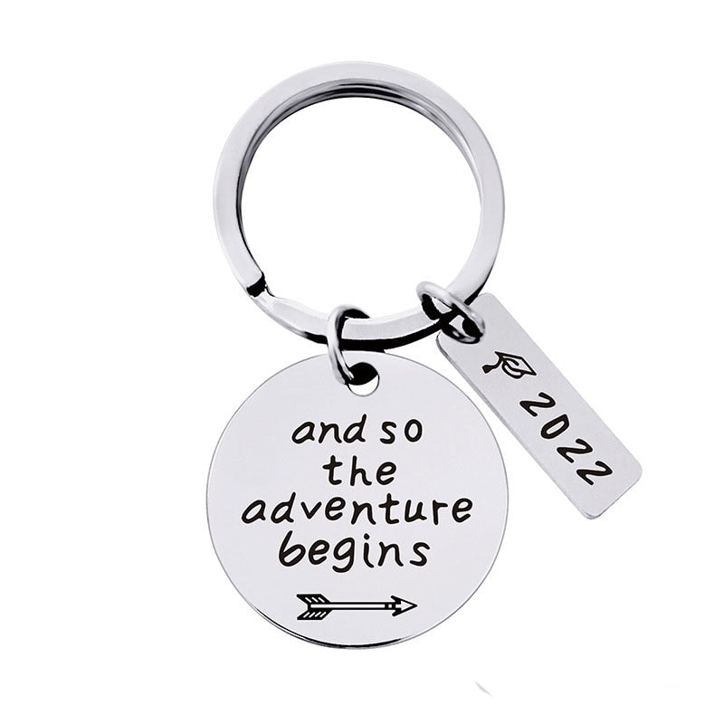 Graduation gifts 1PC Round Laser Class Of 2022 I Graduated Stainless Steel Keychain For Women's Men's Students Classmate Graduation Season Gifts