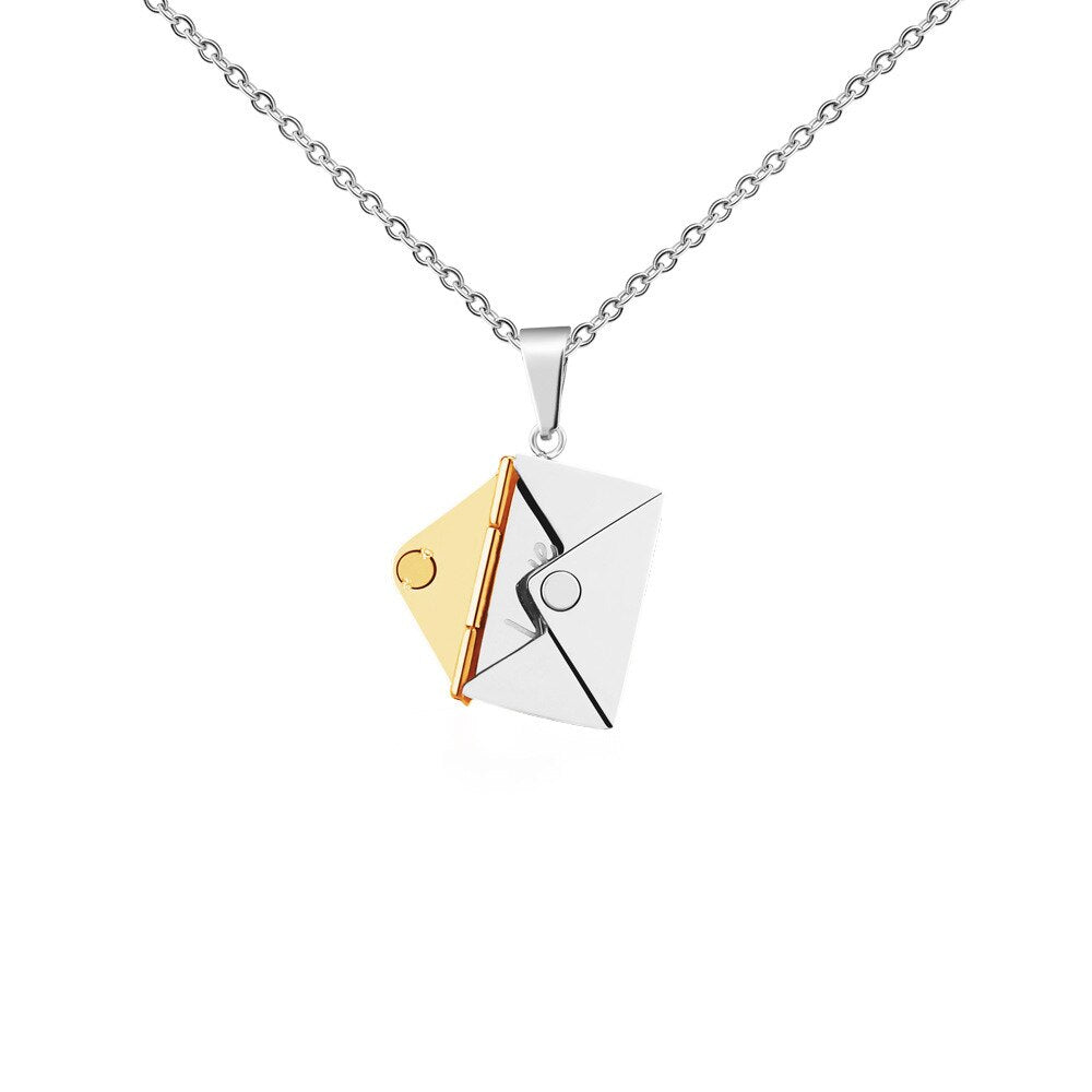 Graduation gifts Custom Envelope Letter Necklace Gold Mail Envelope Couple Necklace Personalise Graduation Couples Engraving Necklace Choker Gift