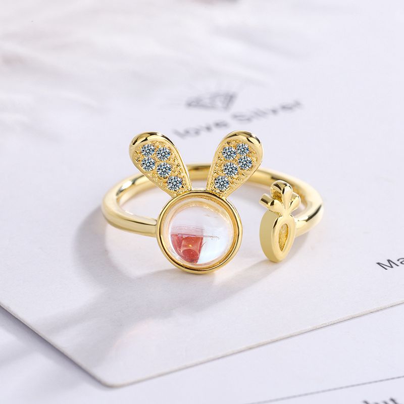 Korean Style Angel Wings Ring Adjustable Rhinestone Finger Rings For Women Silver Color Female Party Birthday Jewelry Gift