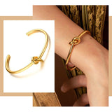 Trendy Round Circular Open Knot Cuff Bangle Bracelets For Women Elegant GoldColor Jewelry Noeud Armband Pulseiras